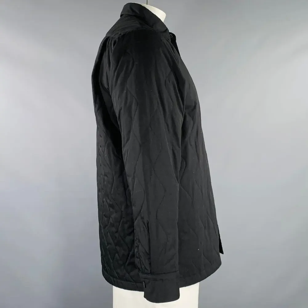 NORDISK Size L Black Quilted Polyester Cotton Snaps Jacket